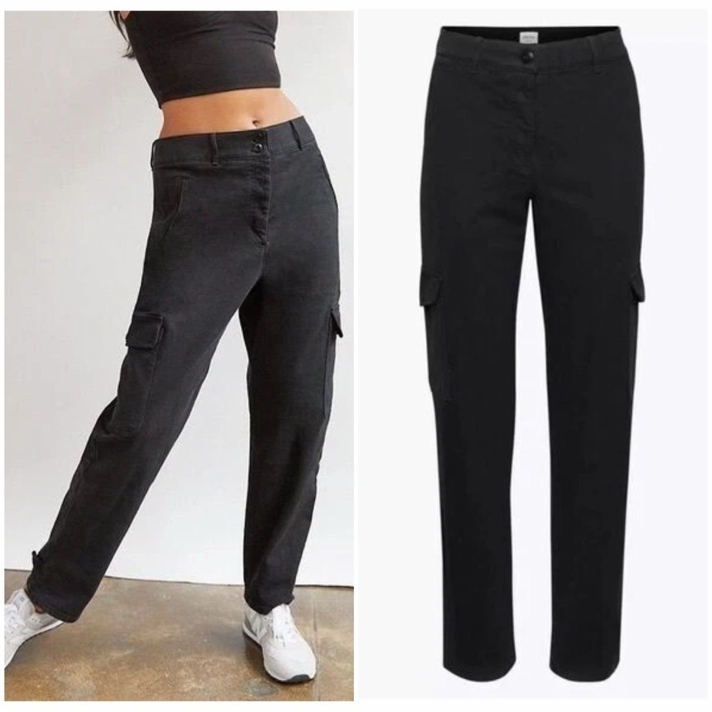✅ Wilfred Free Black Straight Leg Cargo Jean Pant size 8